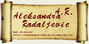 Aleksandra Radaljević vizit kartica